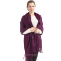 2017 Top Selling Fashion Elegant Ladies New Women&#39;s Fashion Purple 100% Cashmere Scarf